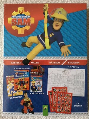 MARKENLOS Feuerwehrmann Sam - Kreativ-Box (Bastel-, Mal und Rätselbuch) + Poster & Sticker