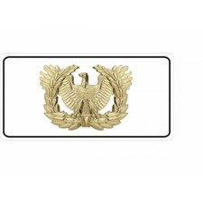 army warrant officer military logo seal on white license plate made in usa