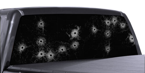 Truck Rear Window Bullet Holes Perforated Vinyl Decal Universal  - Picture 1 of 3