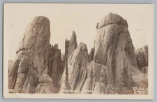 Black Hills South Dakota SD Cathedral Spires Real Photo Postcard RPPC 1925-49