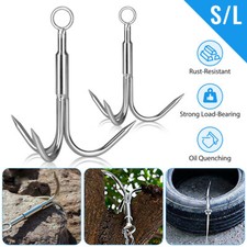Grappling Hook Grapnel Hook 3-Claw Stainless Steel Tree Climbing S/L Size NEW