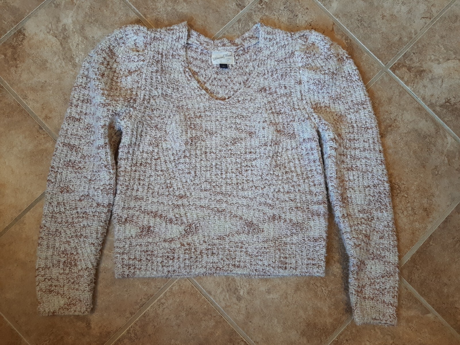 Universal Thread Spring Neutral Puff Sleeve Sweat… - image 1