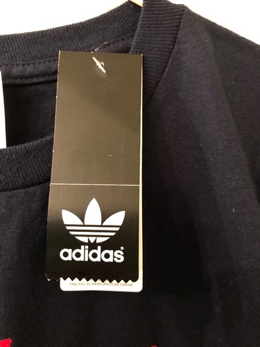 T-shirt ADIDAS blu navy con scritta bandiera uomo media nuova con etichetta - Foto 3 di 7
