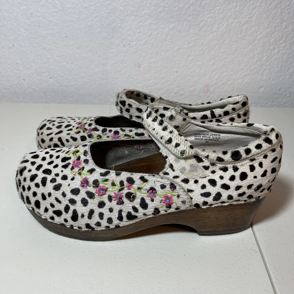 Hanna Anderson Mujer Pelo de Poni Tigre Estampado Animal Zueco Madera Zapatos Euro 39 EE. UU. 8 Foto 2 de 4