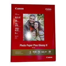 New Canon Pixma Photo Paper Plus Glossy II 8.5" x 11" 20 Sheets PP-201 inkjet