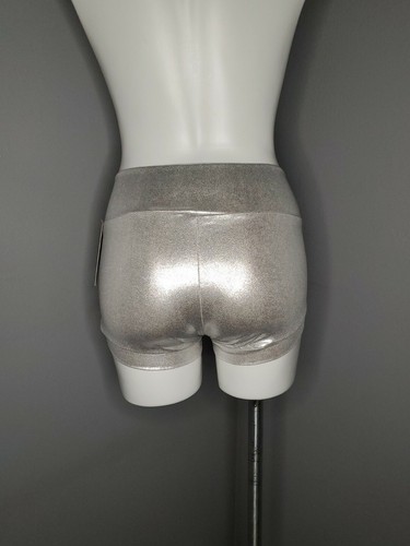 NWT Soffe Sweat & Grace M Junior Womens Dance Shorts Low Rise Stretch Silver M - Picture 3 of 9