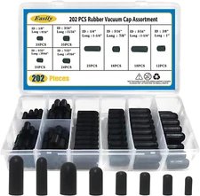 Rubber Vacuum Plug Kit - 202 Assorted Caps for Carburetor and Automotive Use