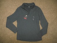 NWT Van Heusen Flex Small Dark Gray Natural Stretch Partial Zip Pullover Shirt