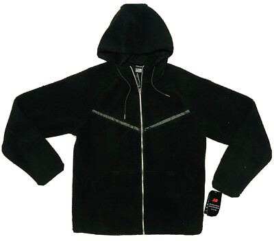 *NEW* New Balance Men's Dark Brown Double-Brushed Sherpa Fleece Jacket; Size M