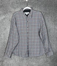 Old Navy Regular Fit Button Up Shirt Mens Size XXL Black Red Blue Long Sleeve