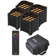 Chauvet DJ Freedom Par Q9 Quad-Color Uplights Four Pack with Remote