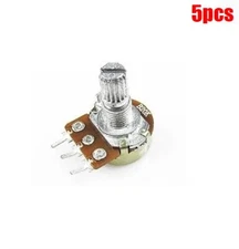 5Pcs Rotary Taper 20K Ohm B20K Knurled Shaft Linear Potentiometer Ic New kz