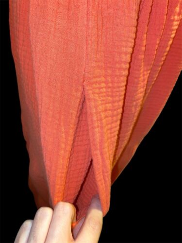 Magaschoni Gaze Coral Midi Sommerkleid Bio Baumwolle Kleid Small - Bild 3 von 13