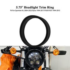 Bisel de faros negro de 5,75" estilo visera anillo de ajuste apto para Harley Sportster Dyna
