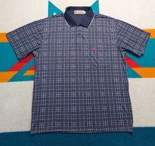 Vintage Burberry London Polo Shirt Designer Embroidered Plaid Nova Check Large