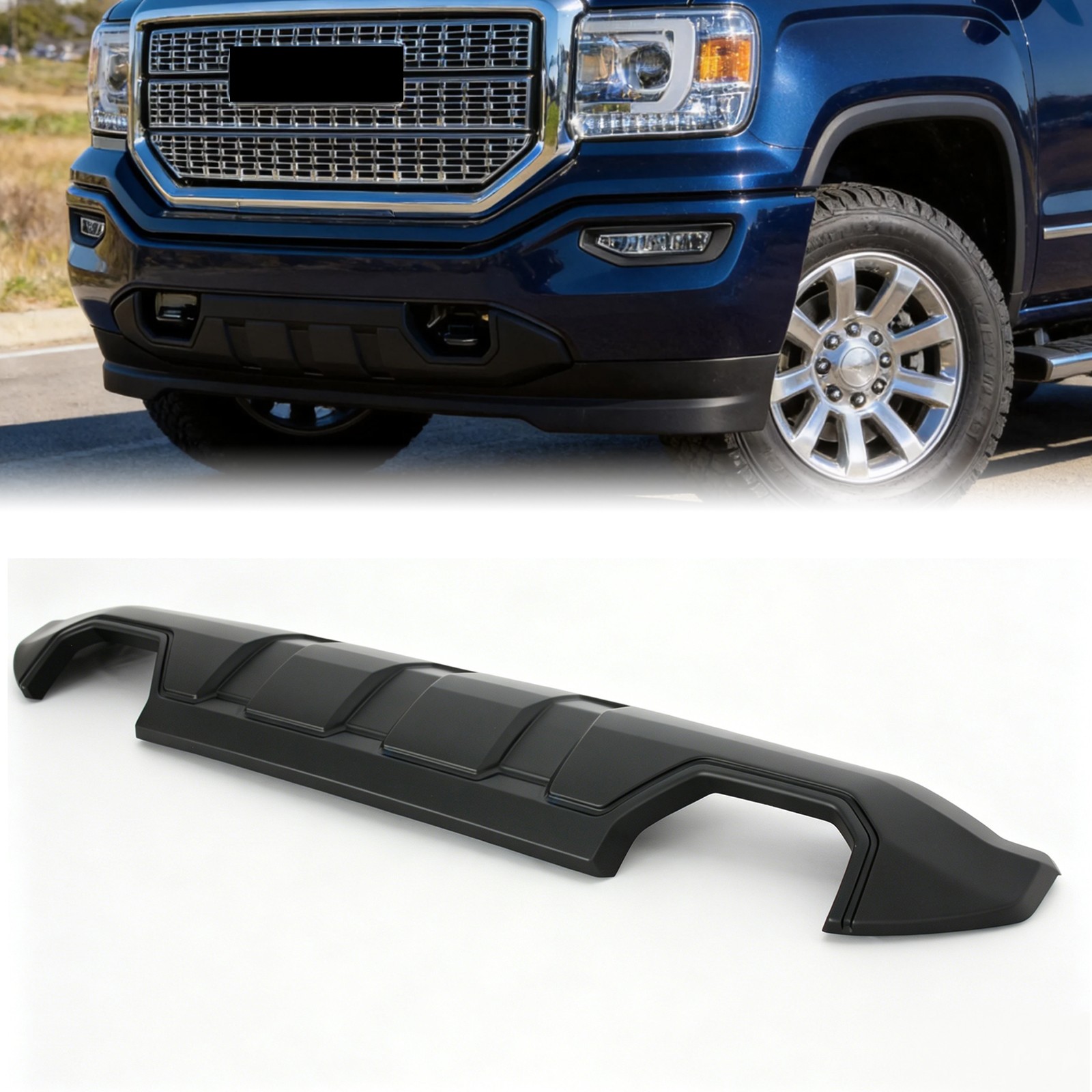 For 2016-2019 GMC Sierra 1500 Front Bumper Skid Plate Valance Lower Cover Black