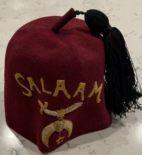 Vintage Masonic Shriner's Fez Hat With Tassel