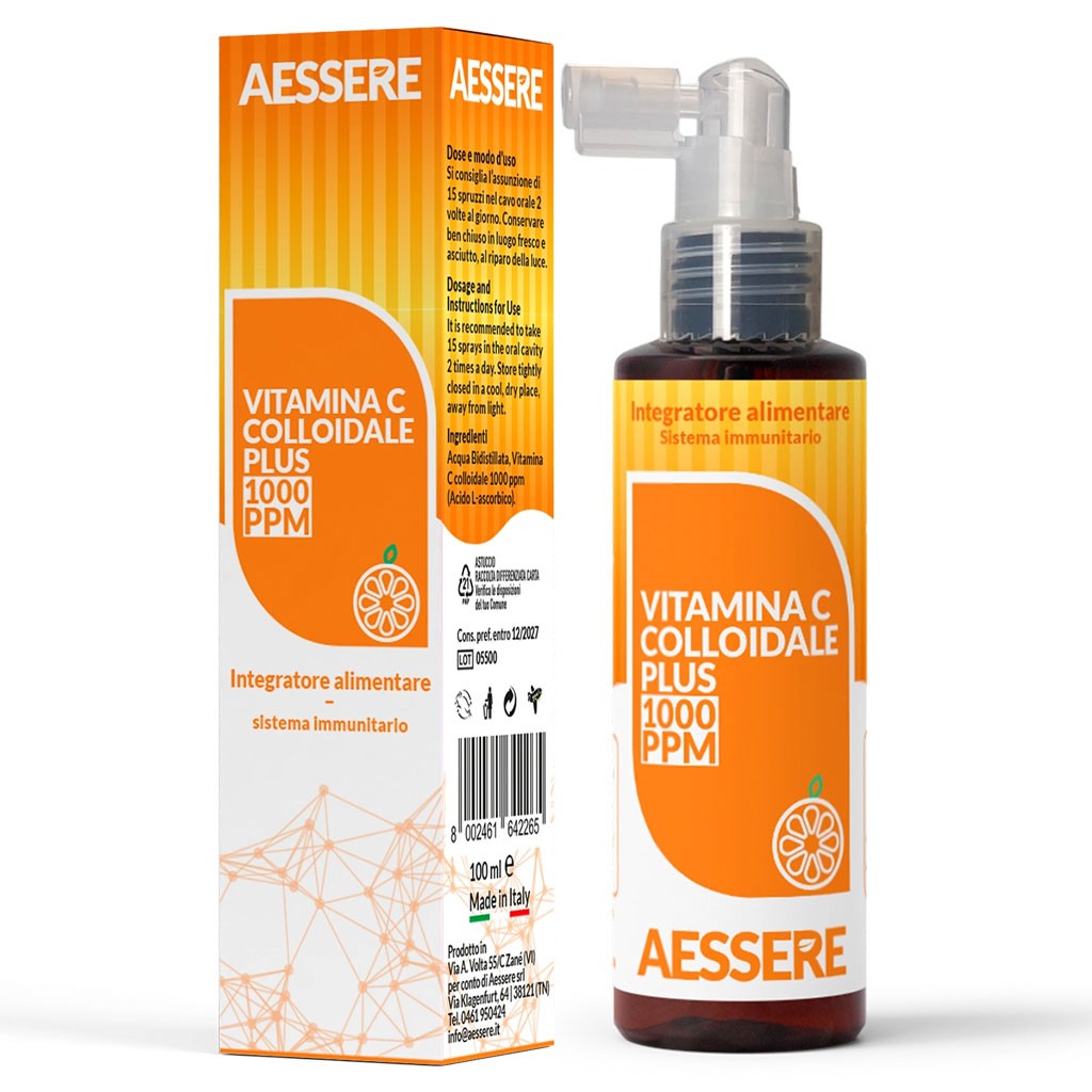 Vitamina C Colloidale Plus 1000 PPM - Integratore per il sistema immunitario 100 ml - Immagine 2