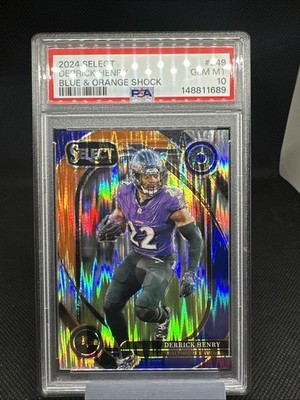 2024 Panini Select - Club Level Derrick Henry Orange & Blue Shock 12/35 PSA 10