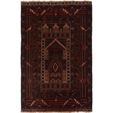 Attractive Handmade Tribal Prayer Carpet, 2'8x4'5ft Afghan Pure Wool Rug, G35622