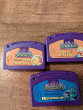LeapFrog Leapster Disney Pooh Monsters Inc Reading Cartridges Lot Age 4-7