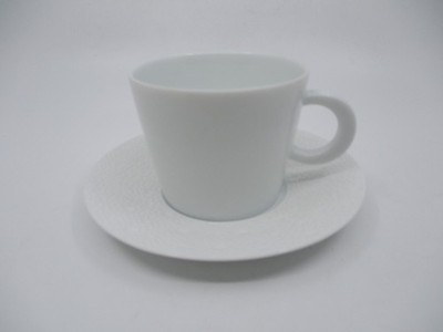 BERNARDAUD ECUME WHITE CUP & SAUCER - 2 5/8'' -1205E