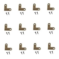 Maxmoral 12PCS 2.7CM/1Inch Antique L Shaped Brass Flat Corner Bracket Bronze