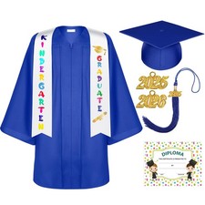 Unisex Matte Kindergarten Graduation Gown, Cap, Tassel Set with 2025/2026 Charm