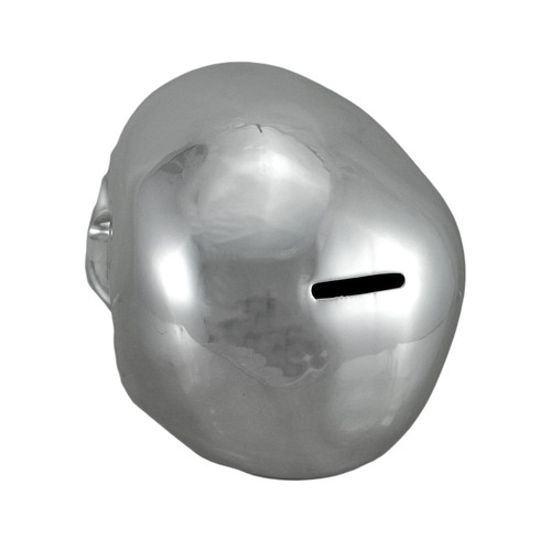 Scratch & Dent Silver Finished Ceramic Human Skull Money Bank - Picture 3 of 5
