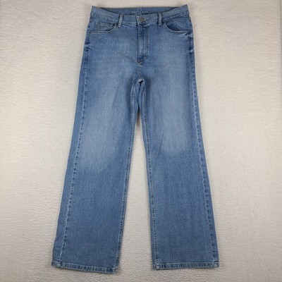 Mott & Bow Jeans Womens 32x32 Blue Wide Leg Light Wash Denim