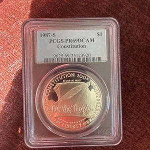 1987 S $1 Constitution Silver Commemorative Dollar PCGS PR69DCAM