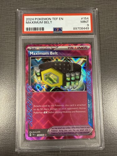 2024 Pokemon Temporal Forces TEF Maximum Belt 154/162 - PSA 9 Trainer Card - Picture 1 of 2