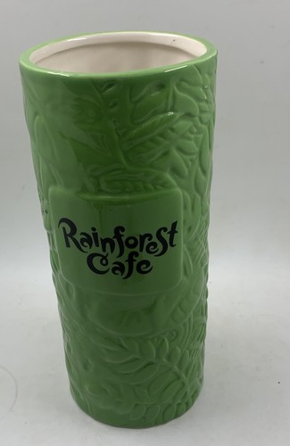Green Rainforest Cafe Tall Ceramic Tiki Glass Cha Cha The Tree Frog - Picture 7 of 7