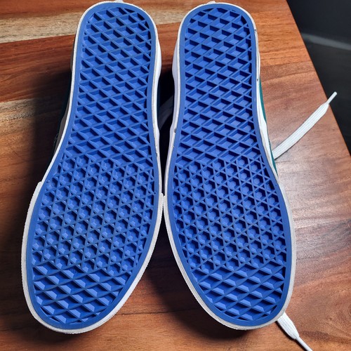Vans Shoes Mens Size 7 Teal Blue Green Low Top Lace Up Stripe Casual Skateboard - Picture 5 of 6