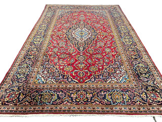 Handgeknüpfter Orientteppich Keschan Medaillon Palastteppich 327x200 cm