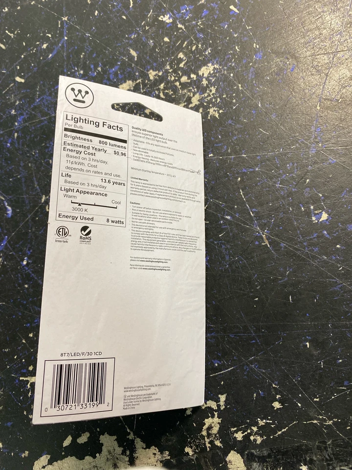 Westinghouse 3319900 60W Equivalent Bright White T7 Medium Base LED Light Bulb - Image 2 of 2