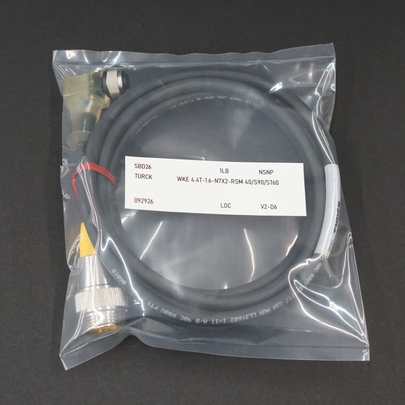 TURCK WKE 4.4T-1.6-N7X2-RSM 40/S90/S760 Double-Ended Cordset 100018923