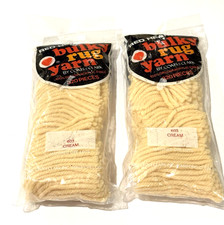 Vintage Red Heart Bulky Rug Yarn 603 Cream Latch Hook Acrylic 320PC Lot of 2 NOS