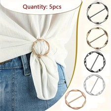 5PCS METAL SCARF RING CLIP SET   ROUND BUCKLE SHAWL, T-SHIRT  WAIST ADJUSTABLE