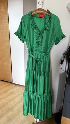 La DoubleJ - Green silk maxi belted dress - Vert - L - Photo 1/4
