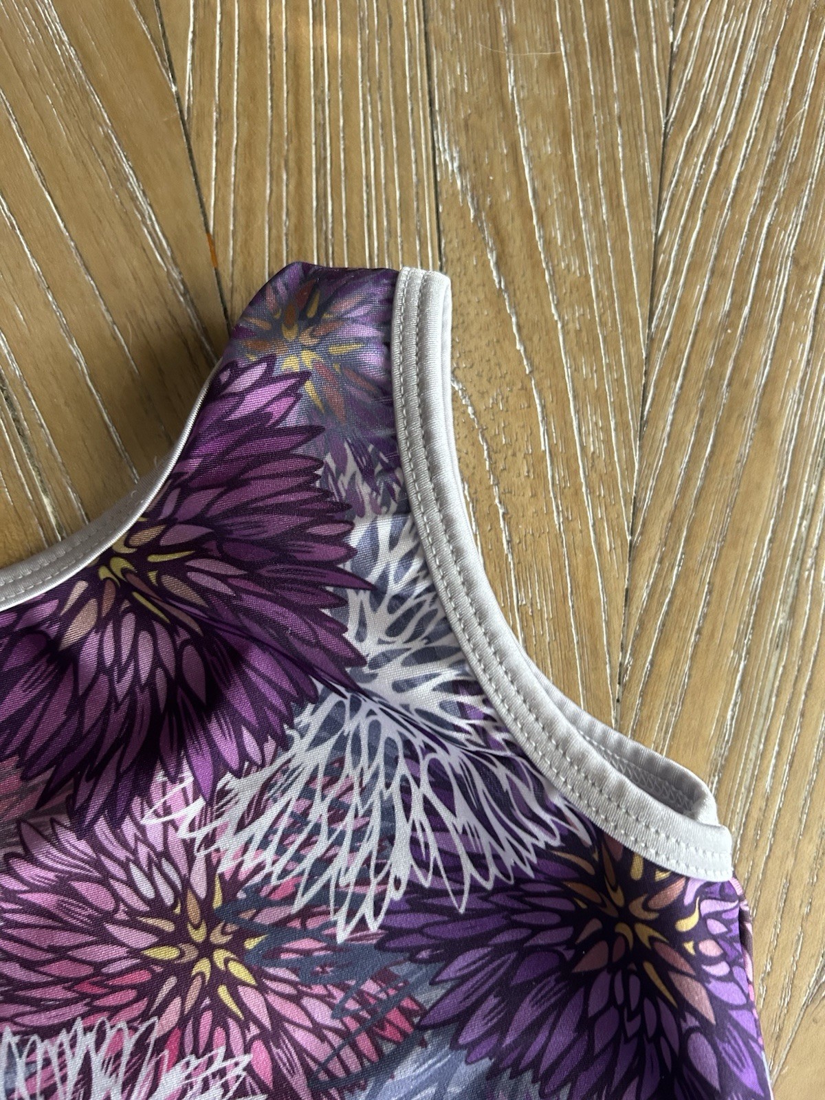 Plum Practicewear Gymnastics Leotard Pink Purple Floral Size Child Large CL