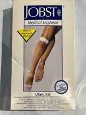 JOBST UlcerCare Open Toe Knee High Zipper Plus Liner 40 mmHg (Beige) Small
