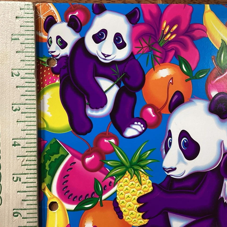 Carpeta Lisa Frank vintage para carpeta Aloha! Pandas con frutas cerezas piña Foto 4 de 4