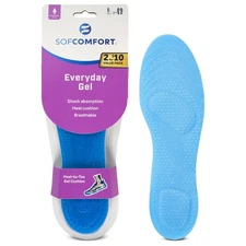 Sof Comfort Everyday Gel Women's Insole 2-Pack, Size 5-11, Trim-to-Fit