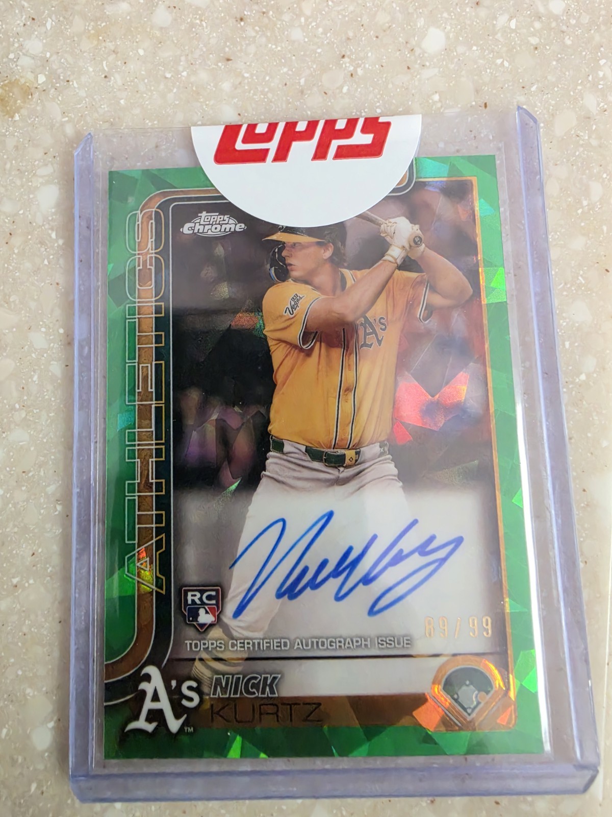 Nick Kurtz 2025 Topps Chrome #RA-KU Rookie Autographs - Green 