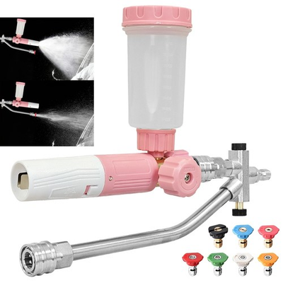 #ad Pressure Washer Foam Cannon Dual Connector Accessory 1 4quot; QC 7 Nozzle Tips Kits $31.99