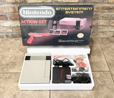 1989 NES Action Set Complete In Box Super Mario Bros Nintendo System No Manuals