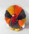 Vintage 1988 CHRISHA Playful Plush Turkey Stuffed Animal Thanksgiving Decor 11”