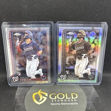 Dylan Crews Sepia Refractor Rookie RC25 Topps Chrome Card #146 Nationals Lot (2)