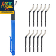 Deburring Tool Set NO2000 with 11 High Speed Steel Swivel Blades, 360 Degree Rot